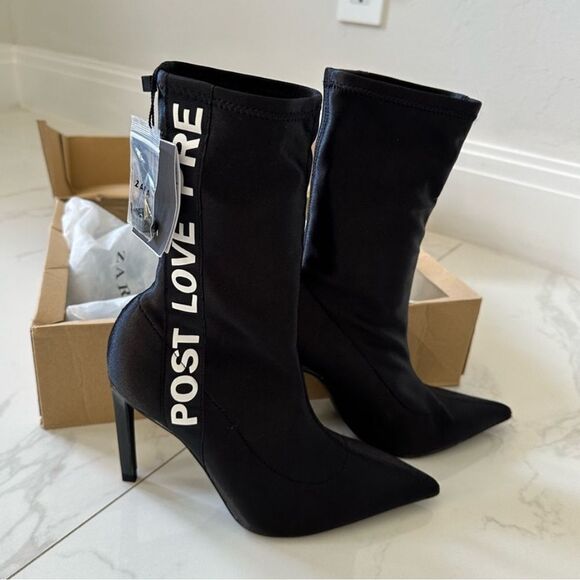 🔥Zara high heel boots size 6 brand new with tags - Picture 1 of 3